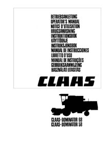 Claas Dominator 68S combina manual do operador em pdf FR - Claas manuais - CLA-1850062-OM-FR