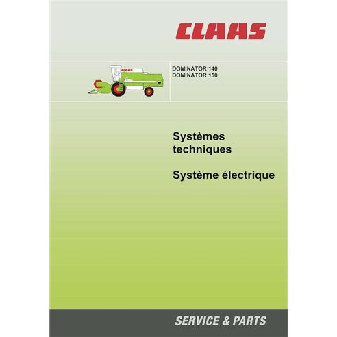 Claas Dominator 150, 140 combina manual de sistemas técnicos em pdf FR - Claas manuais - CLA-2931582-TSES-FR