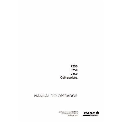 Case 7250, 8250, 9250 combine manual do operador em pdf PT - Case IH manuais - CASE-51571950-OM-PT