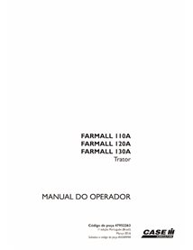 Manuel de l'opérateur pdf pour tracteur Case Farmall 110A, 120A, 130A PT - Case IH manuels - CASE-47952263-OM-PT