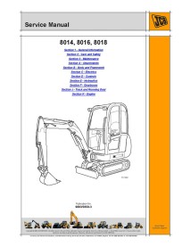 Jcb 8014, 8016, 8018 mini excavator service manual - JCB manuals - JCB-9803-9350-3