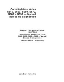 John Deere S540, S550, S660, S670, S680, S690 combinam manual técnico de diagnóstico em pdf PT - John Deere manuais - JD-TM80...