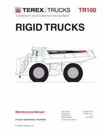 Terex TR100 rigid dump truck pdf maintenance manual  - Terex manuals - TEREX-15272903-MM-EN