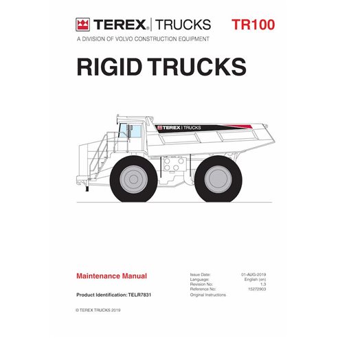 TEREX-15272903-MM Camión volquete rígido Terex TR100 pdf manual de mantenimiento