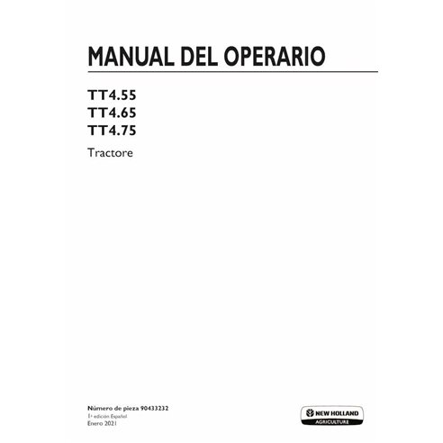 Manual do operador em pdf do trator New Holland TT4.55, TT4.65, TT4 ES - New Holland Agricultura manuais - NH-90433232-OM-ES