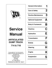 Manual de serviço do caminhão articulado Jcb 714, 718 - JCB manuais - JCB-9803-7160