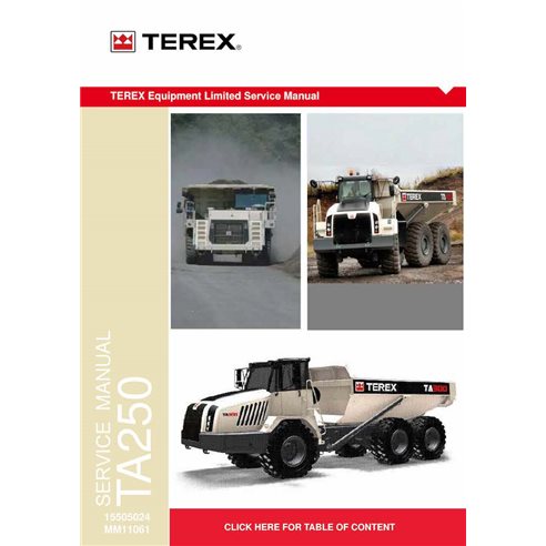 Manuel d'entretien pdf du camion à benne rigide Terex TA250 - Terex manuels - TEREX-15505024-SM-EN