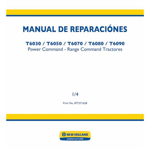 Manual de serviço em pdf do trator New Holland T6030, T6050, T6070, T6080, T6090 ES - New Holland Agricultura manuais - NH-87...