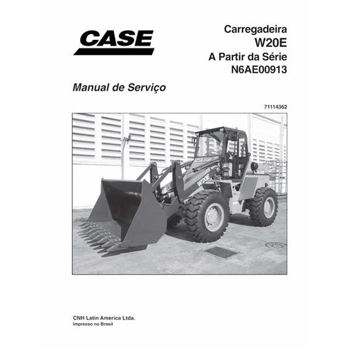 Manual de serviço em pdf da carregadeira de rodas Case W20E PT - Case manuais - CASE-71114362-SM-PT