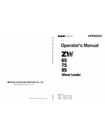 Manual del operador en pdf de la cargadora de ruedas Hitachi ZW65, ZW75, ZW95 - Hitachi manuales - HITACHI-EM4L2-EN1