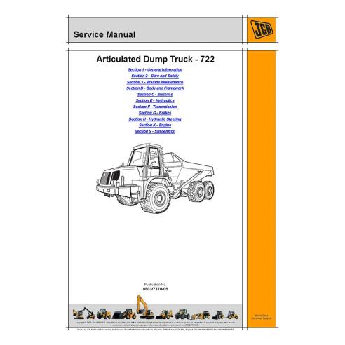Manuel d'entretien du camion articulé JCB 722 - JCB manuels