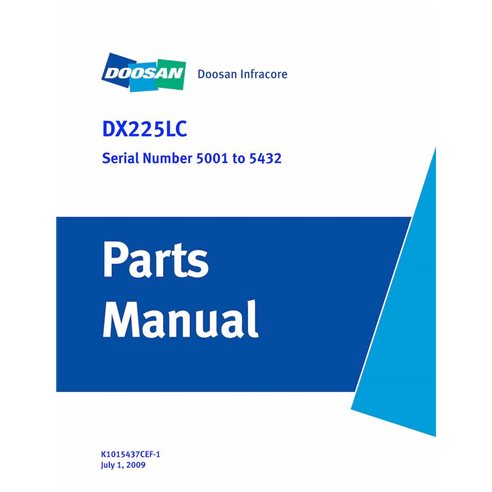 Manuel de pièces pdf de l'excavatrice Doosan DX225LC - Doosan manuels - DOOSAN-K1015437CEF-1-PC-EN