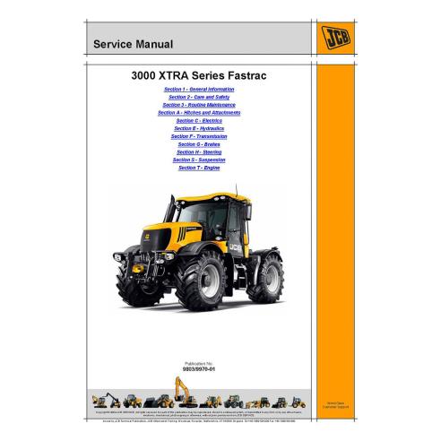 Manual de serviço do trator Jcb 3000 XTRA Series Fastrac - JCB manuais - JCB-9803-9970-1