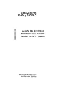 John Deere 200D, 200DLC excavator pdf operator's manual ES - John Deere manuals - JD-OMT226910-ES