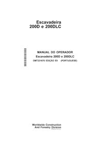 John Deere 200D, 200DLC excavator pdf operator's manual PT - John Deere manuals - JD-OMT231670-PT