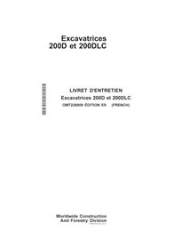 Manuel de l'opérateur pdf pour pelle John Deere 200D, 200DLC PT - John Deere manuels - JD-OMT226909-FR