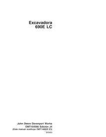 John Deere 690ELC excavator pdf operator's manual ES - John Deere manuals - JD-OMT154566-ES