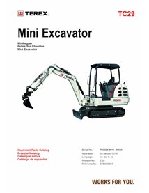 Catálogo de peças em pdf da miniescavadeira Terex TC29 - Terex manuais - TEREX-5780000004-PC