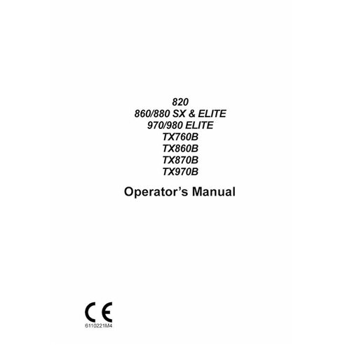 Manual do operador da retroescavadeira Terex 820, 860, 880SX, 970, 980, TX760B, TX860B, TX870B, TX970B - Terex manuais - TERE...