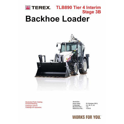 Catálogo de peças em pdf da retroescavadeira Terex TLB890 Tier 4 Interim Stage 3B - Terex manuais - TEREX-1310-0-PC