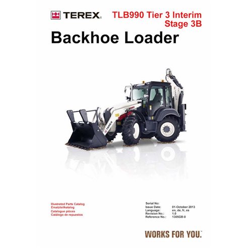 Catálogo de peças em pdf da retroescavadeira Terex TLB990 Tier 3 Interim Stage 3B - Terex manuais - TEREX-1305GB-0-PC