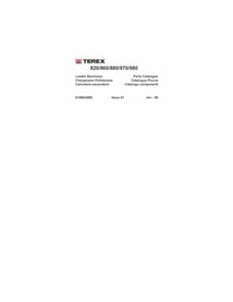 Terex 820, 860, 880, 970, 980 backhoe loader pdf parts catalog - Terex manuals - TEREX-6199042M3-PC3