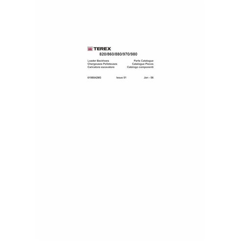 Catálogo de piezas en pdf de retroexcavadora Terex 820, 860, 880, 970, 980 - Terex manuales - TEREX-6199042M3-PC3