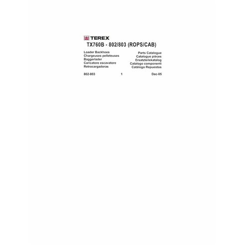Terex TX760B backhoe loader pdf parts catalog - Terex manuals - TEREX-TX760B-PC