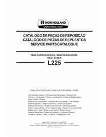 Catálogo de peças em pdf da minicarregadeira New Holland L225 - New Holland Construção manuais - NH-71114402-PC