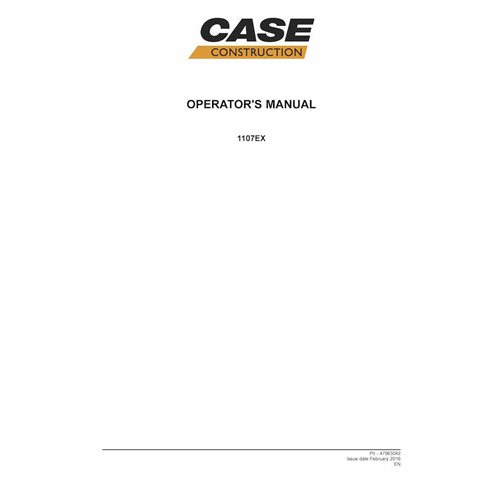 Manual do operador do compactador de solo Case 1107EX em pdf - Case manuais - CASE-47963042-OM-EN