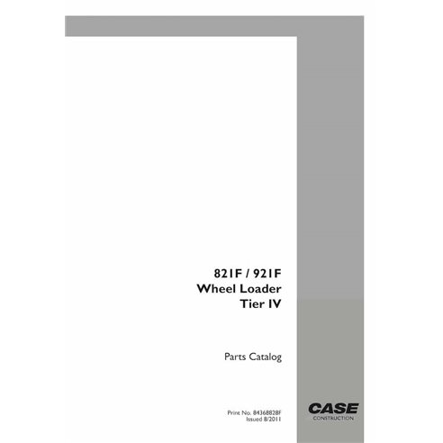 Catálogo de peças em pdf da carregadeira de rodas Case 821F, 921F Tier 4 - Case manuais - CASE-84368828F-PC