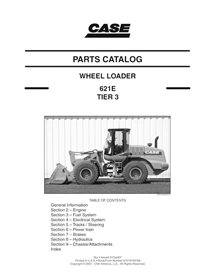 Catálogo de piezas en pdf del cargador de ruedas Case 621E Tier 3 - Case manuales - CASE-87519729-PC