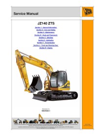 Manual de serviço da escavadeira Jcb JZ140 ZTS - JCB manuais - JCB-9803-6530-1