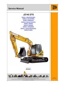 Manuel d'entretien de l'excavatrice JCB JZ140 ZTS - JCB manuels - JCB-9803-6530-1