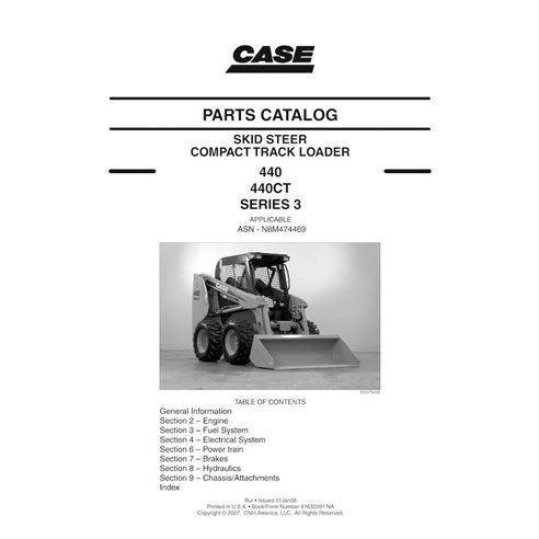 Catalogue de pièces pdf pour chargeuses compactes Case 440, 440CT série 3 - Case manuels - CASE-87632291-PC