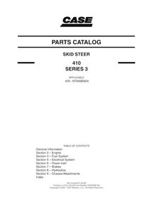 Catálogo de peças em pdf da minicarregadeira Case 410 Série 3 - Case manuais - CASE-87632288-PC