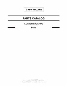 Catálogo de peças em pdf da retroescavadeira New Holland B115 - New Holland Construção manuais - NH-87364132-PC