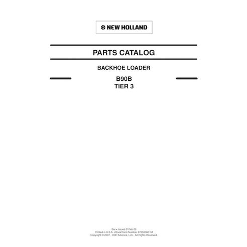 New Holland B90B Tier 3 backhoe loader pdf parts catalog  - New Holland Construction manuals - NH-87659786-PC