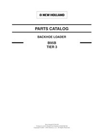 New Holland B95B Tier 3 backhoe loader pdf parts catalog  - New Holland Construction manuals - NH-7659788-PC