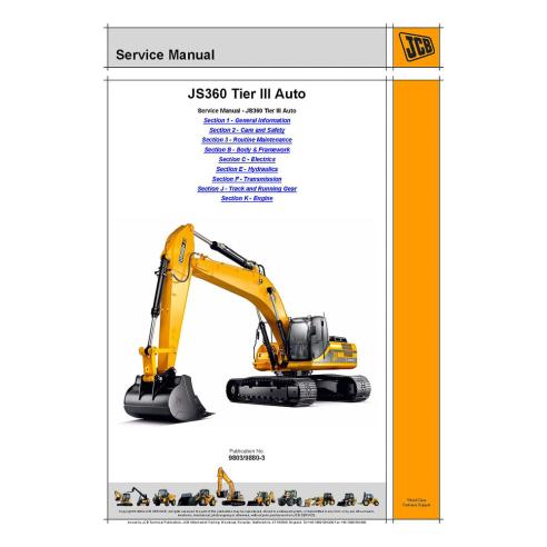 Jcb JS360 Tier III Auto excavator service manual - JCB manuals