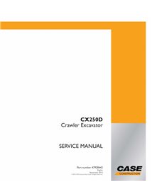 Manual de serviço em pdf da escavadeira de esteira Case CX250D - Case manuais - CASE-47928442-SM-EN