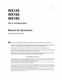 Manual de serviço em pdf da escavadeira de rodas Case WX145, WX165, WX185 FR - Case manuais - CASE-9-91211-SM-FR