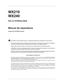 Manuel d'entretien pdf pour pelle sur pneus Case WX210, WX240 FR - Case manuels - CASE-9-91260-SM-FR