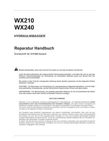 Case WX210, WX240 wheeled excavator pdf service manual DE - Case manuals - CASE-9-91280-SM-DE