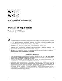 Manual de serviço em pdf da escavadeira de rodas Case WX210, WX240 ES - Case manuais - CASE-9-91290-SM-ES