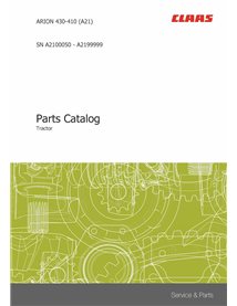 Catalogue de pièces pdf pour tracteur Claas Arion 430, 420, 410 A21 - Claas manuels - CLAAS-ARION-430-410-A21