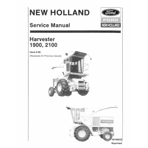 New Holland 1900, 2100 forage harvester pdf repair manual  - New Holland Agriculture manuals - NH-40190022