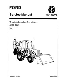 Manual de serviço em pdf da retroescavadeira New Holland Ford 550, 555 - New Holland Construção manuais - NH-40055020-EN