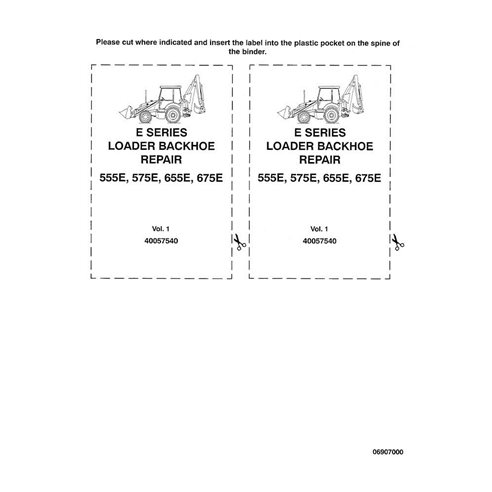 NH-40057540 New Holland 555E, 575E, 655E, 675E retroexcavadora manual de servicio en pdf