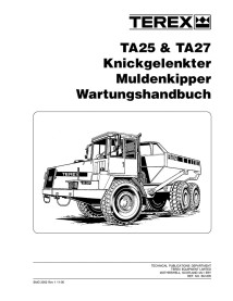Manual de mantenimiento del camión articulado Terex TA25, TA27 - Terex manuales